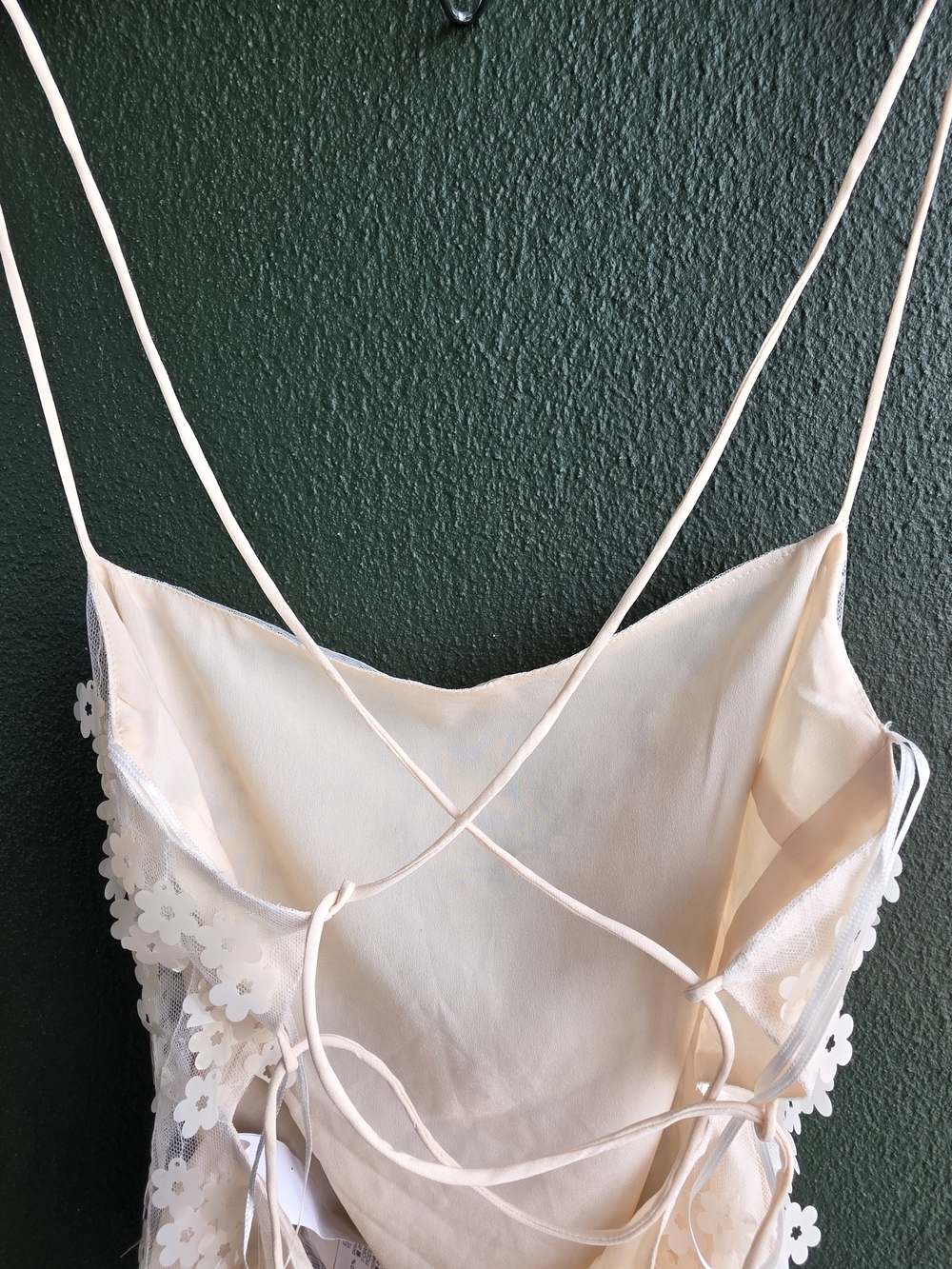 ZARA Cream Floral Mesh Bodysuit - Sheer Lace Appliqué - Picture 7 of 15